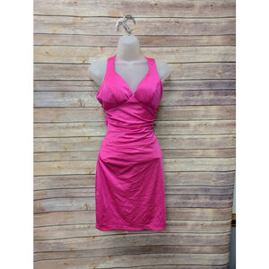 Y2K, sexy Hot pink cocktail Or formal dress. Size 3/4. # 97 Open Back Dress